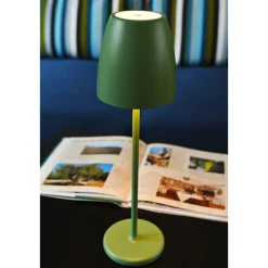 Lightme Akku-Tischleuchte Tavola salbeigrün
