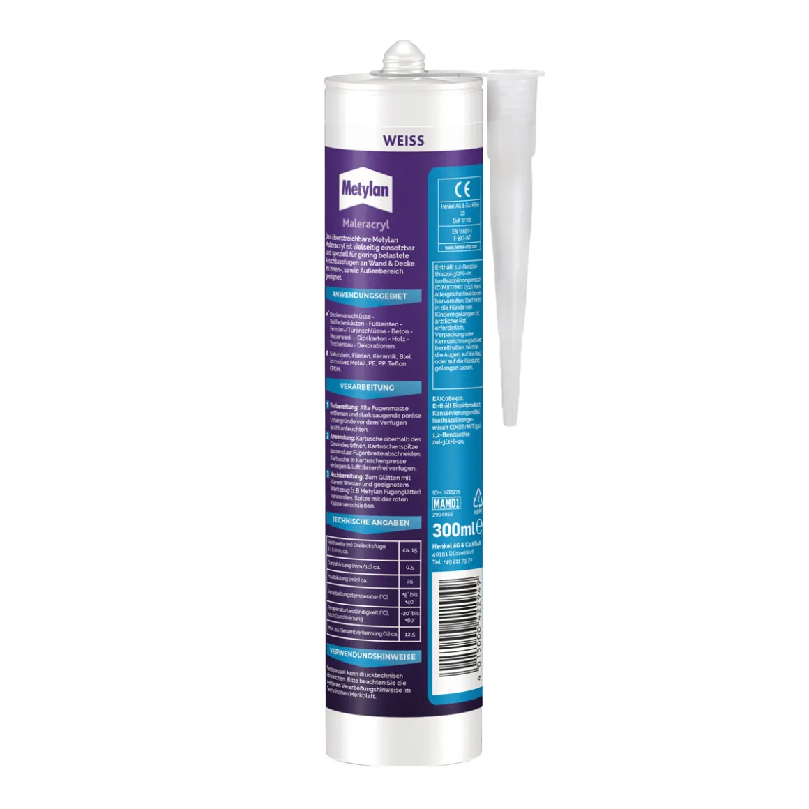 Metylan Maleracryl Wand und Decke weiß 300 ml