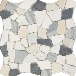 Mosaikfliese Bruch black-beige 29 x 29 cm