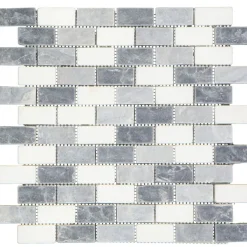 Mosaikfliese Nero Mix getrommelt 30,5 x 30,5 cm