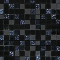 Mosaikfliese X-Glue Glas Schwarz-Blau 30 x 30 cm selbstklebend