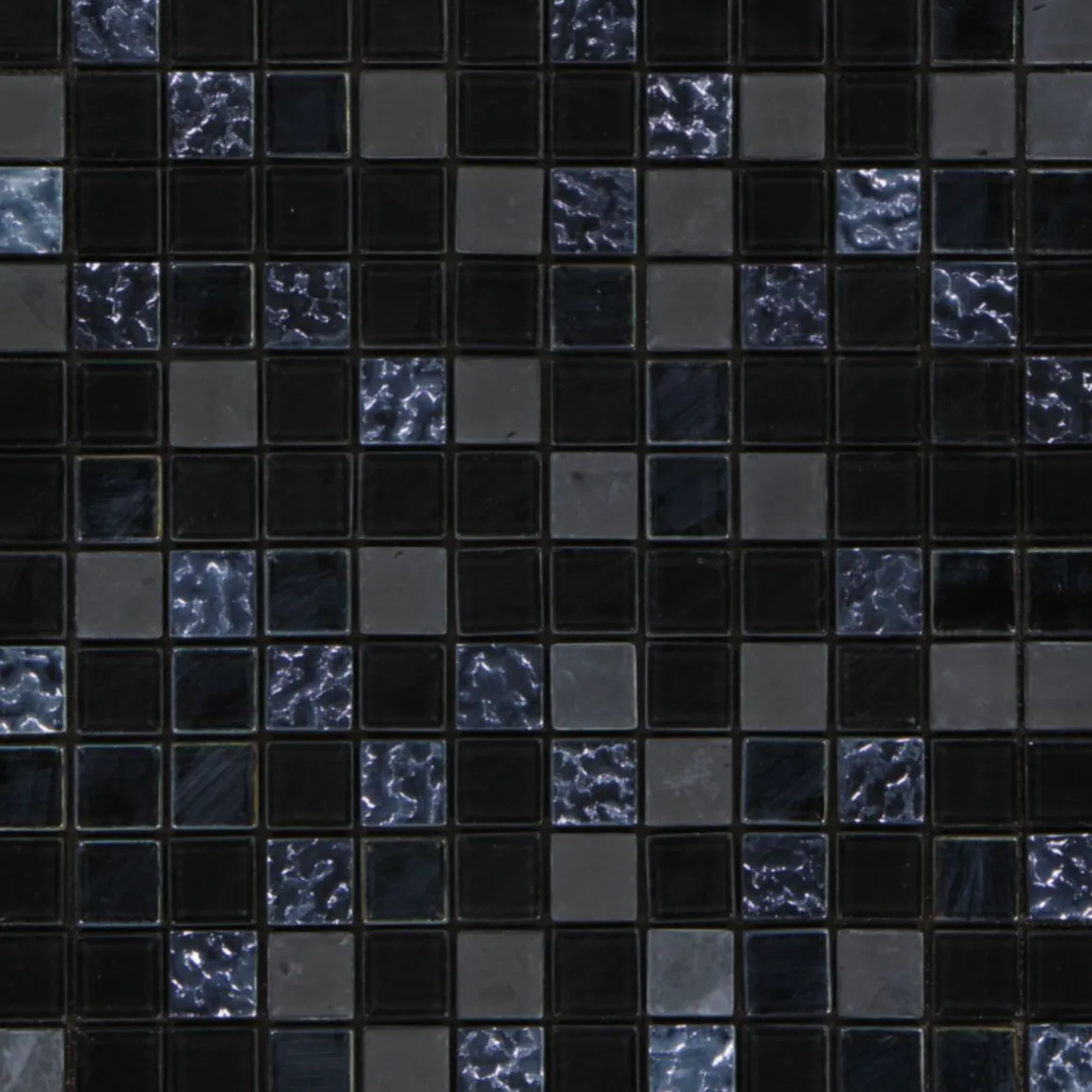 Mosaikfliese X-Glue Glas Schwarz-Blau 30 x 30 cm selbstklebend
