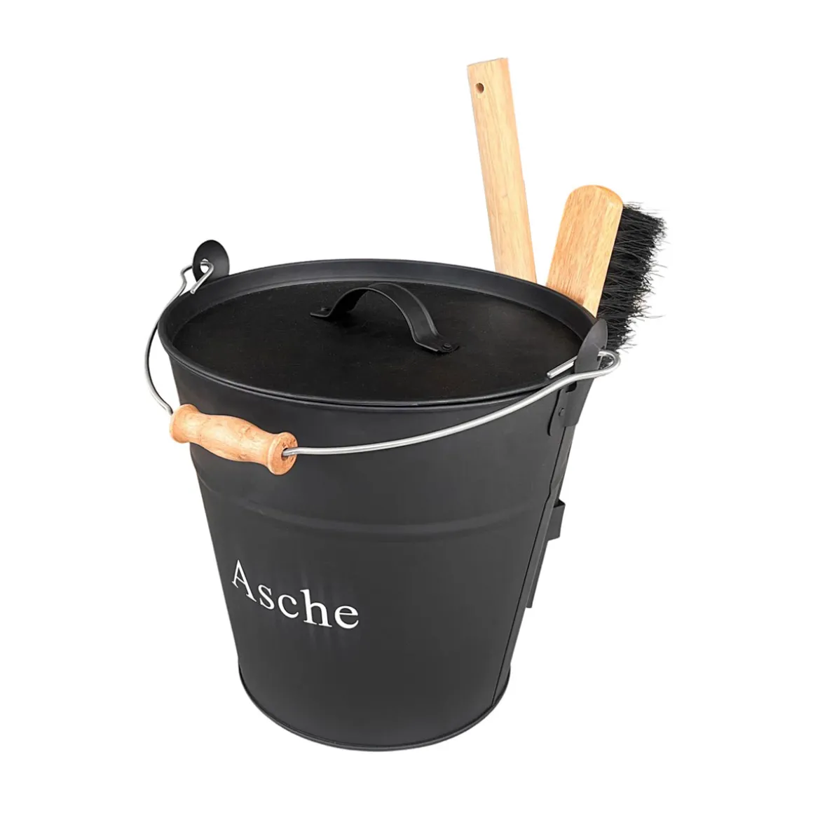 MyFireTool Ascheeimer schwarz 26,5 x 30 cm