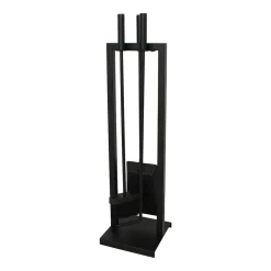 MyFireTool Kaminofenbesteck, 3tlg., Farbe: Schwarz, pulverbeschichtet