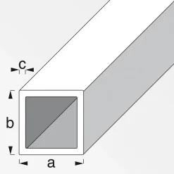 MyTool Vierkant-Rohr 20 x 20 x 1 mm 1m silber