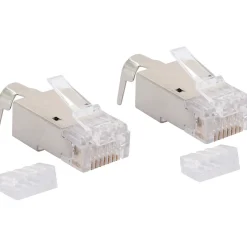 Netzwerkstecker 8-8- 2 Stueck CAT 6a/CAT7 silber/grau