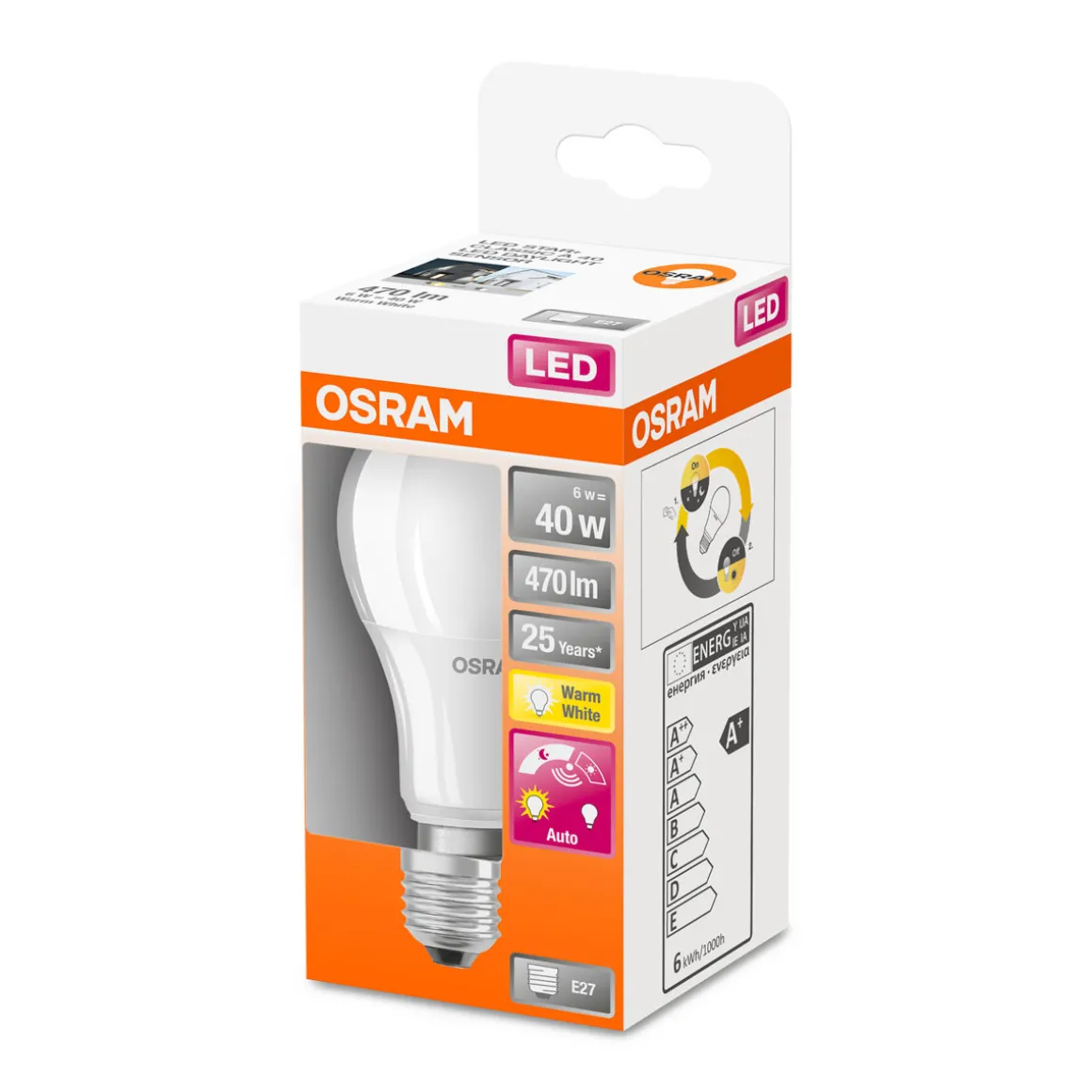Osram LED-Leuchtmittel E27 40W Lichtsensor