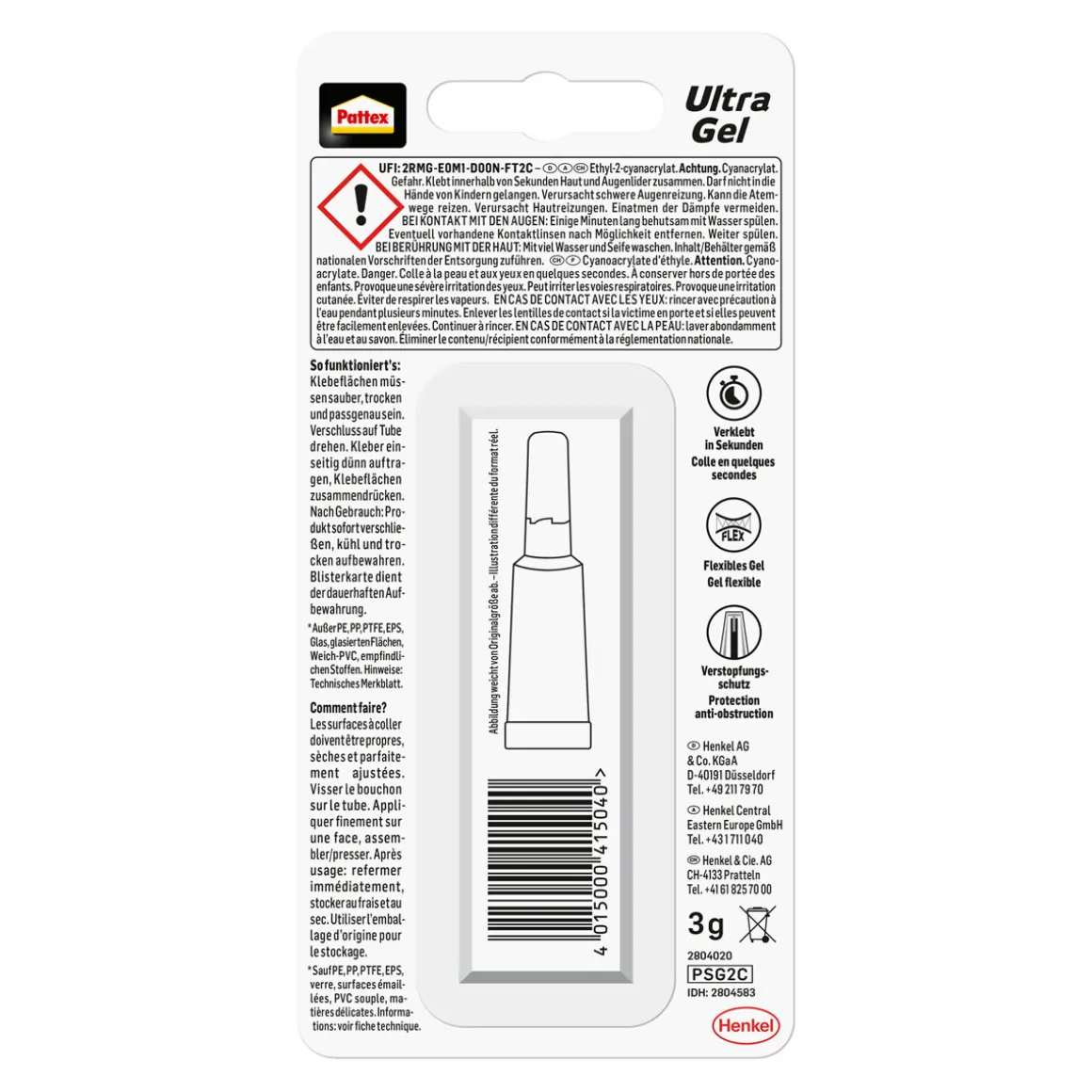 Pattex Sekundenkleber Ultra Gel 3 g