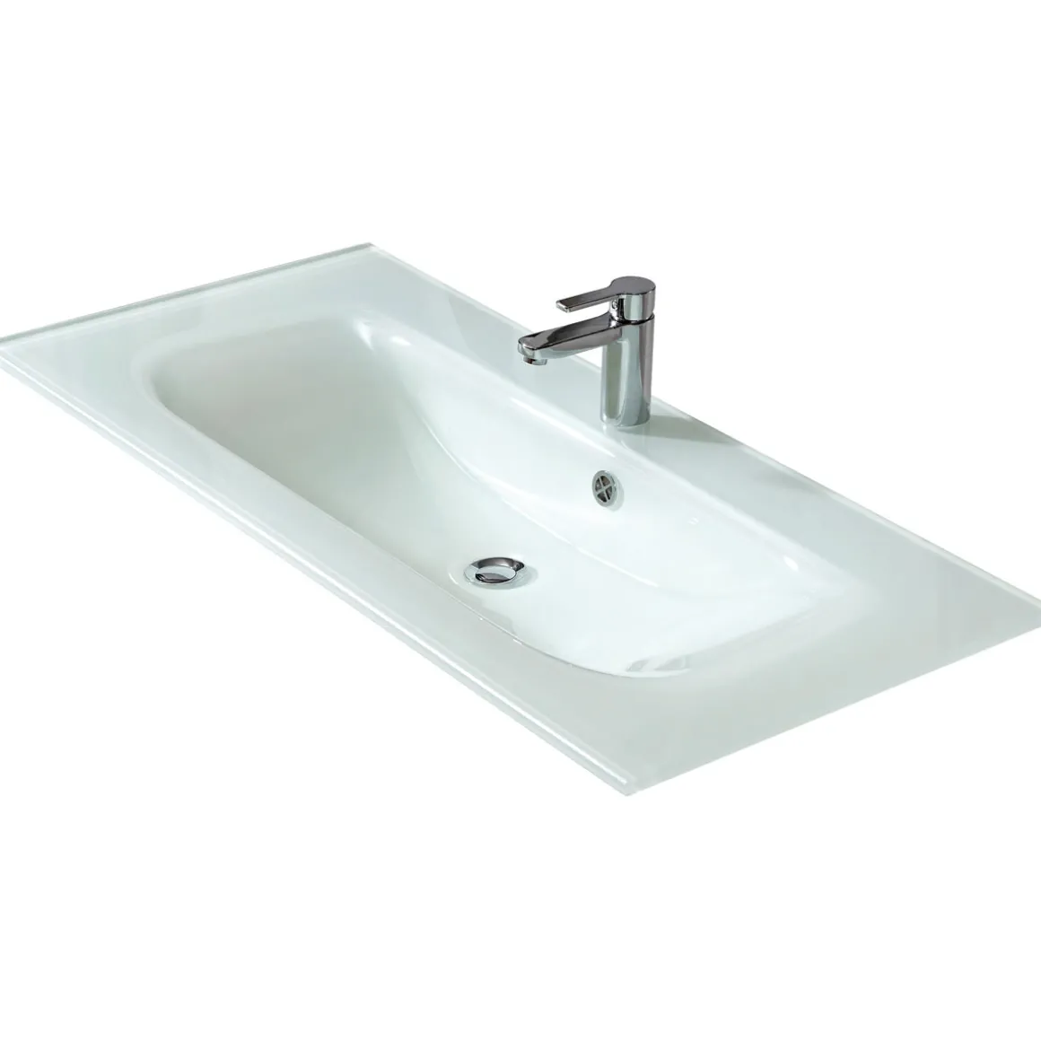 Pelipal Glaswaschtisch Trentino weiß 107 x 1,5 x 50 cm