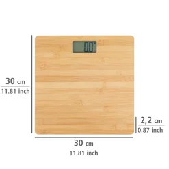 Personenwaage Bambus LCD 30x30 cm braun