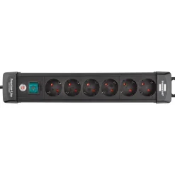 Premium-Line 6fach schwarz DE3m H05VV-F3G1,5 mit Schalter