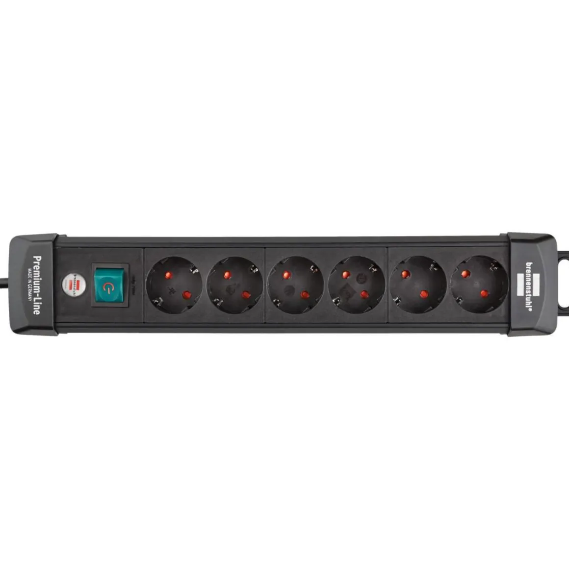 Premium-Line 6fach schwarz DE3m H05VV-F3G1,5 mit Schalter
