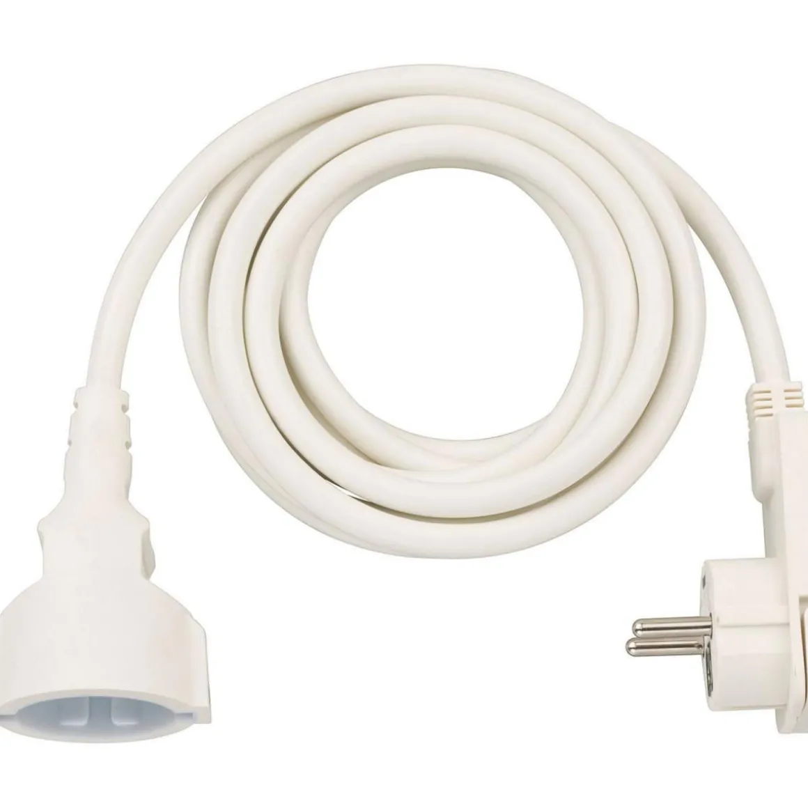 Qualitaets-Verlaengerungskabel mitFlachstecker 3m H05VV-F3G1,5 weiss