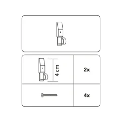 Raffhaken Sina 4 cm Edelstahl-Optik