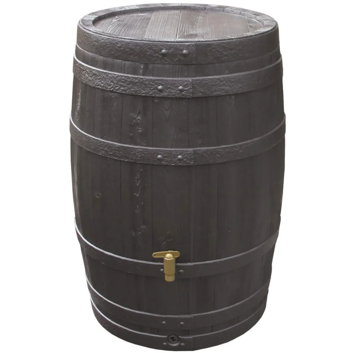 4rain Regenfass Vino mit Deckel 250 L braun