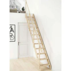 Raumspartreppe Kiel Fichte, 12 Stufeninkl. Gelaender GH bis 283,5 cm
