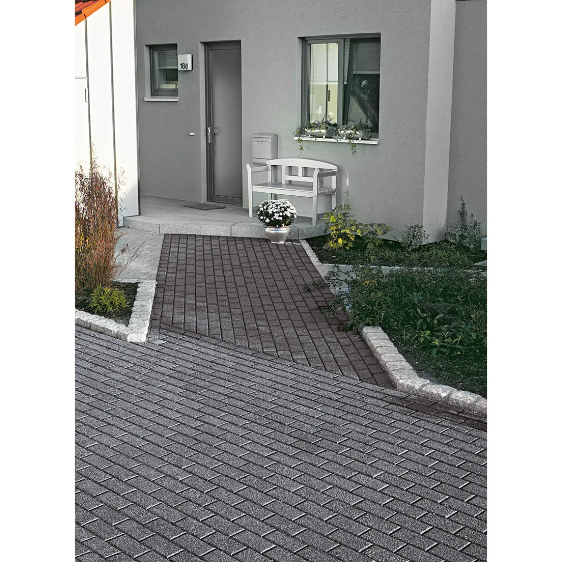 Rechteckpflaster anthrazit, 20x10x6 cm50 Stk./qm, incl. 2 Wuerfel/Lage