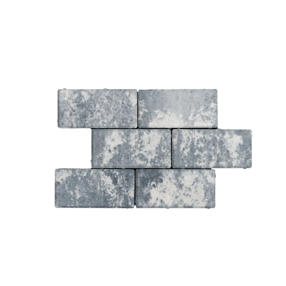 Rechteckpflaster 20x10 cm, 6 cm starkGrau-Anthrazit-Melange, 50St/qm incl. 2