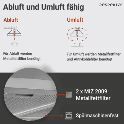 Respekta Blockhaube CH 22098IXBEdelstahl, 60 cm, EEK B