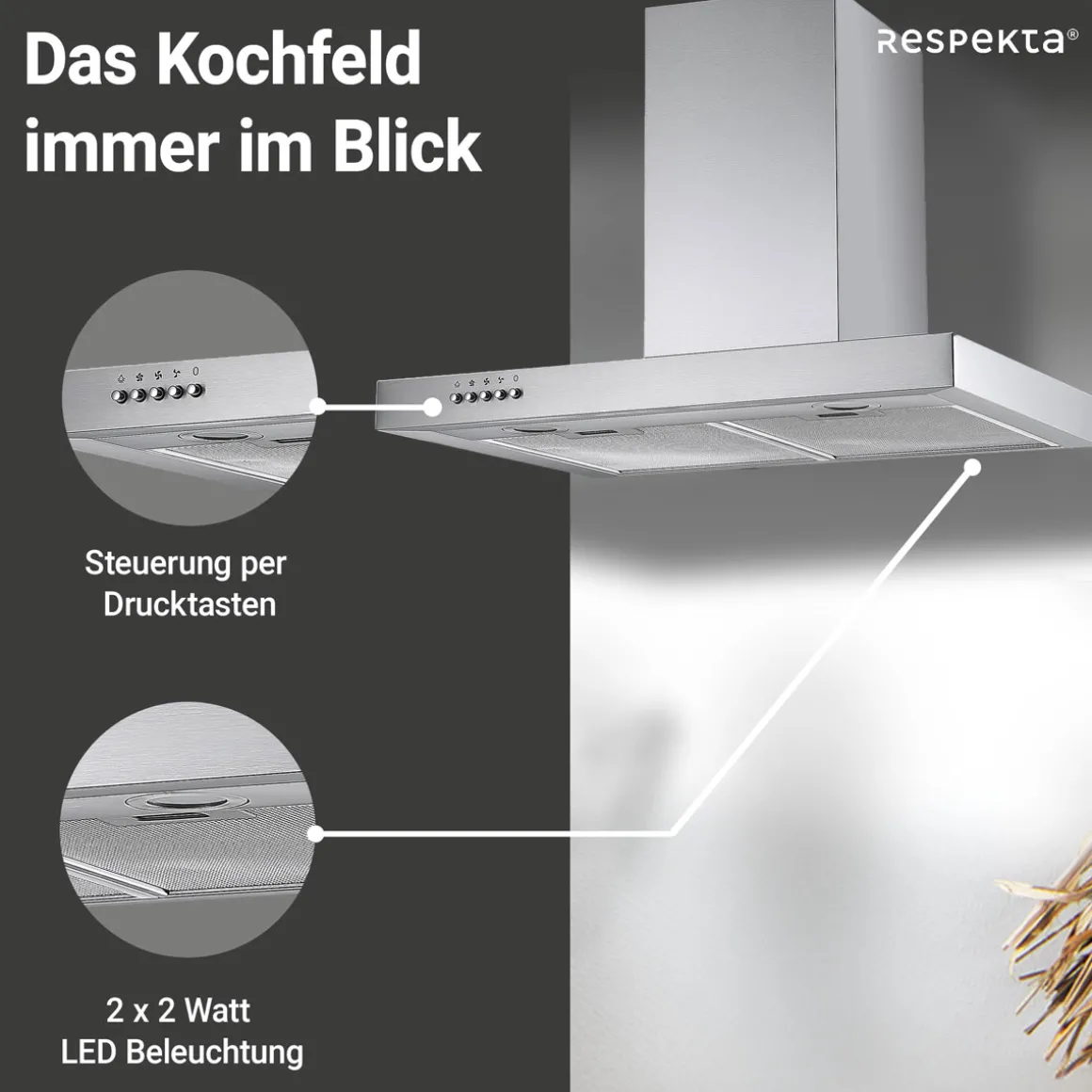 Respekta Blockhaube CH 22098IXBEdelstahl, 60 cm, EEK B