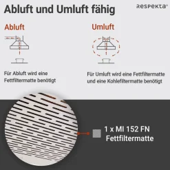 respekta Dunstabzugshaube DH520WL weiss