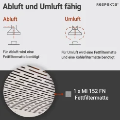 respekta Dunstabzugshaube DH620WL weiss