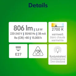 Retro LED Birne EEK A E27E27 60W 806lm 2700K