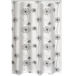 RidderDuschvorhang Moonflower Folie 180 x 200 cm schwarz