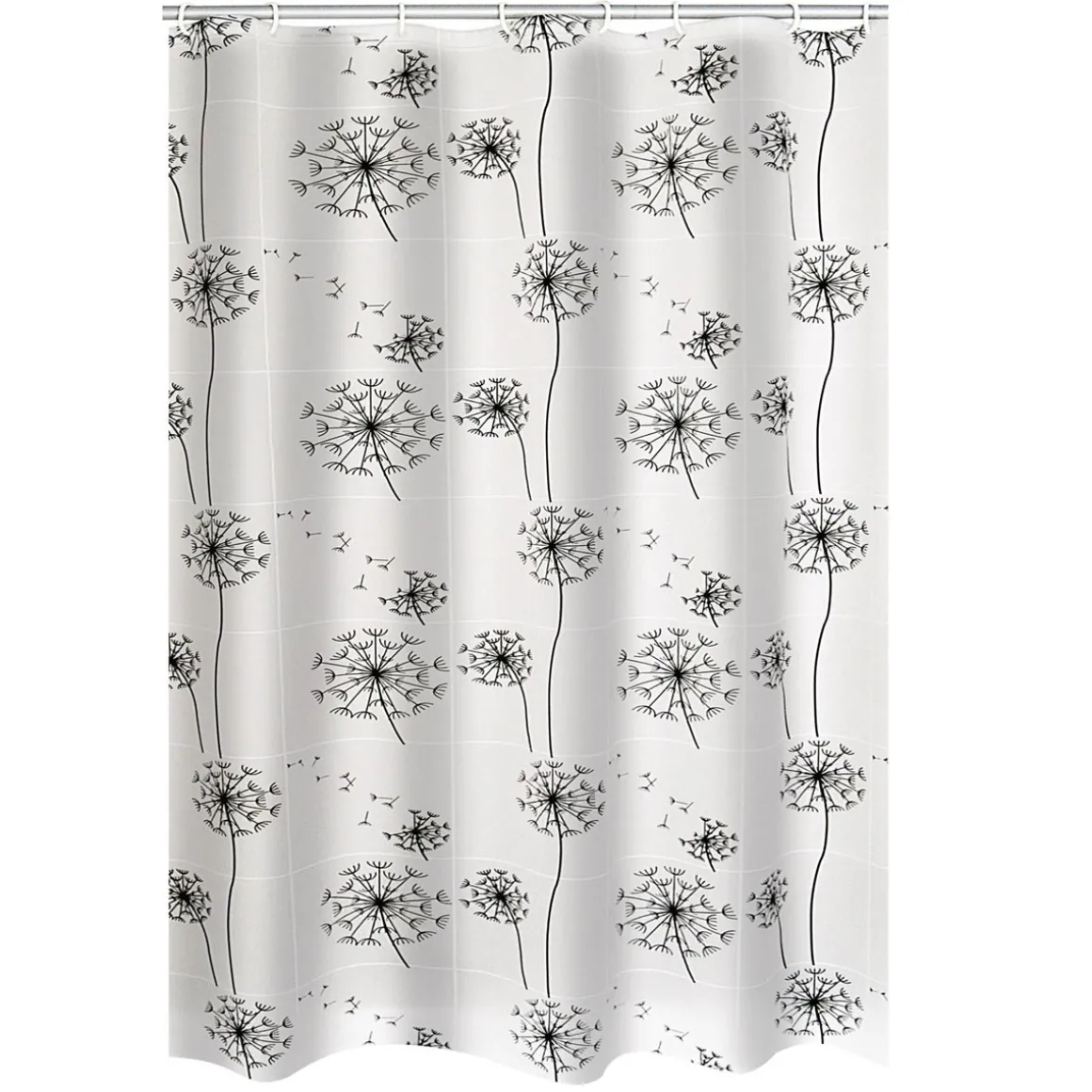 RidderDuschvorhang Moonflower Folie 180 x 200 cm schwarz