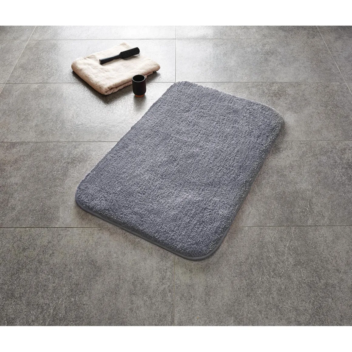 RidderTeppich Chic 55 x 50 cm grau Polyester-Microfaser