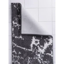 RidderTeppich Marmor 55 x 50 cm grau-weiß Polyester-Microfaser