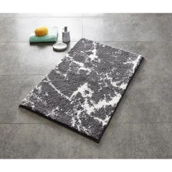 RidderTeppich Marmor 55 x 50 cm grau-weiß Polyester-Microfaser