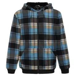 Roadsign Herren Fleece Jacke mit Kapuze schwarz aqua Gr.M