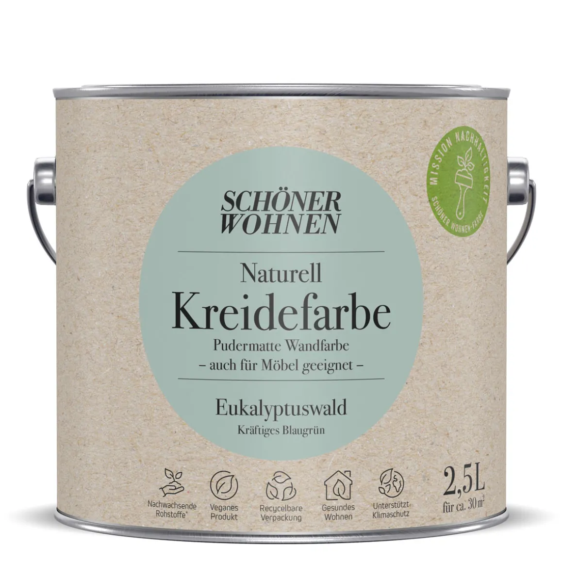 Schöner Wohnen FarbeNaturell Kreidefarbe 2,5 L Eukalyptuswald