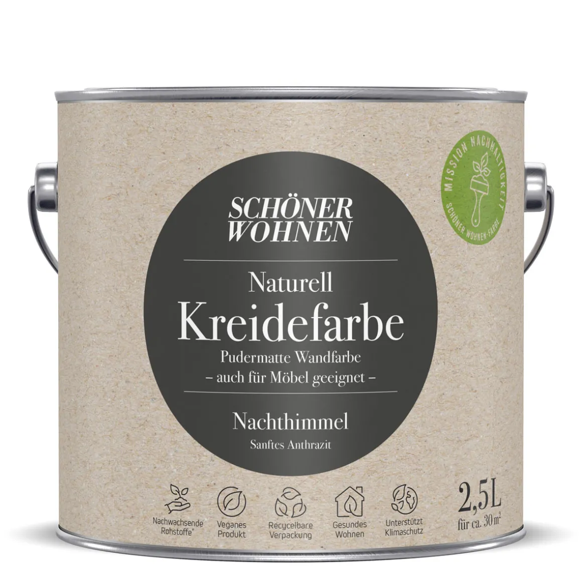Schöner Wohnen FarbeNaturell Kreidefarbe 2,5 L Nachthimmel
