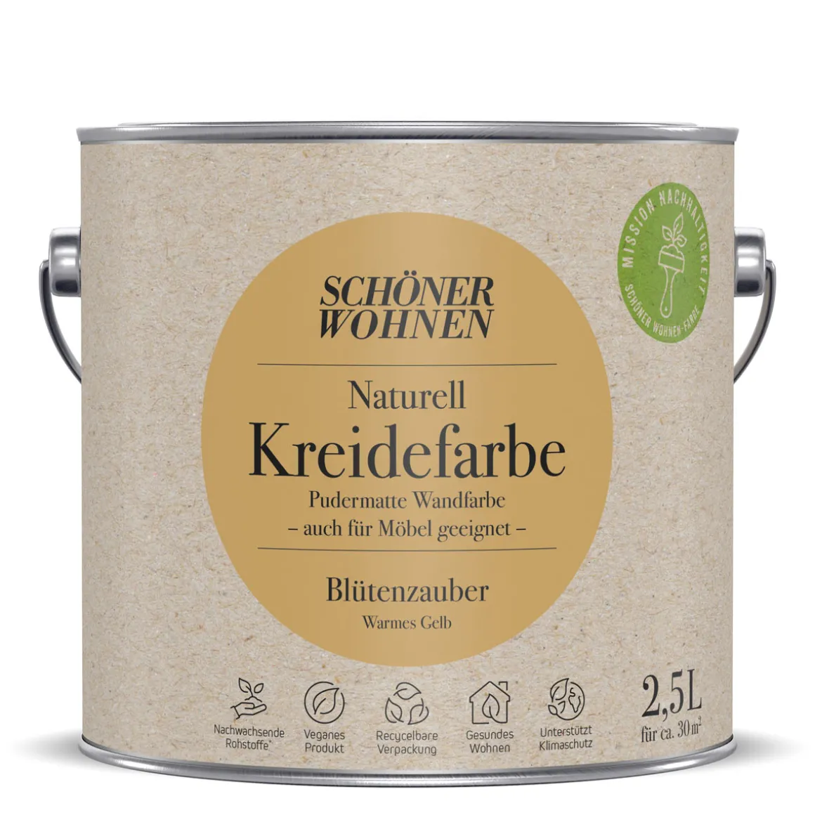 Schöner Wohnen FarbeNaturell Kreidefarbe 2,5 L Blutenzauber
