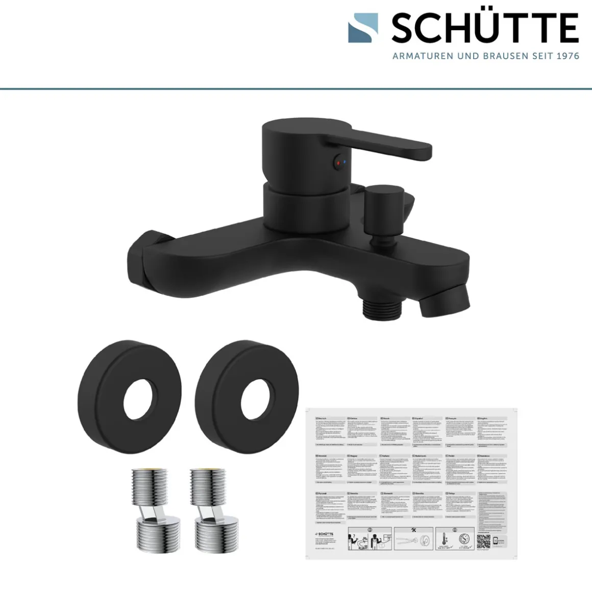 Schütte Badewannenarmatur Denver schwarz matt