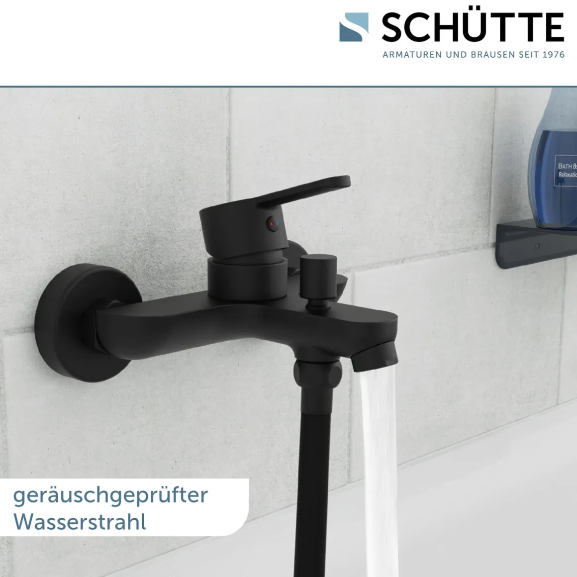 Schütte Badewannenarmatur Denver schwarz matt