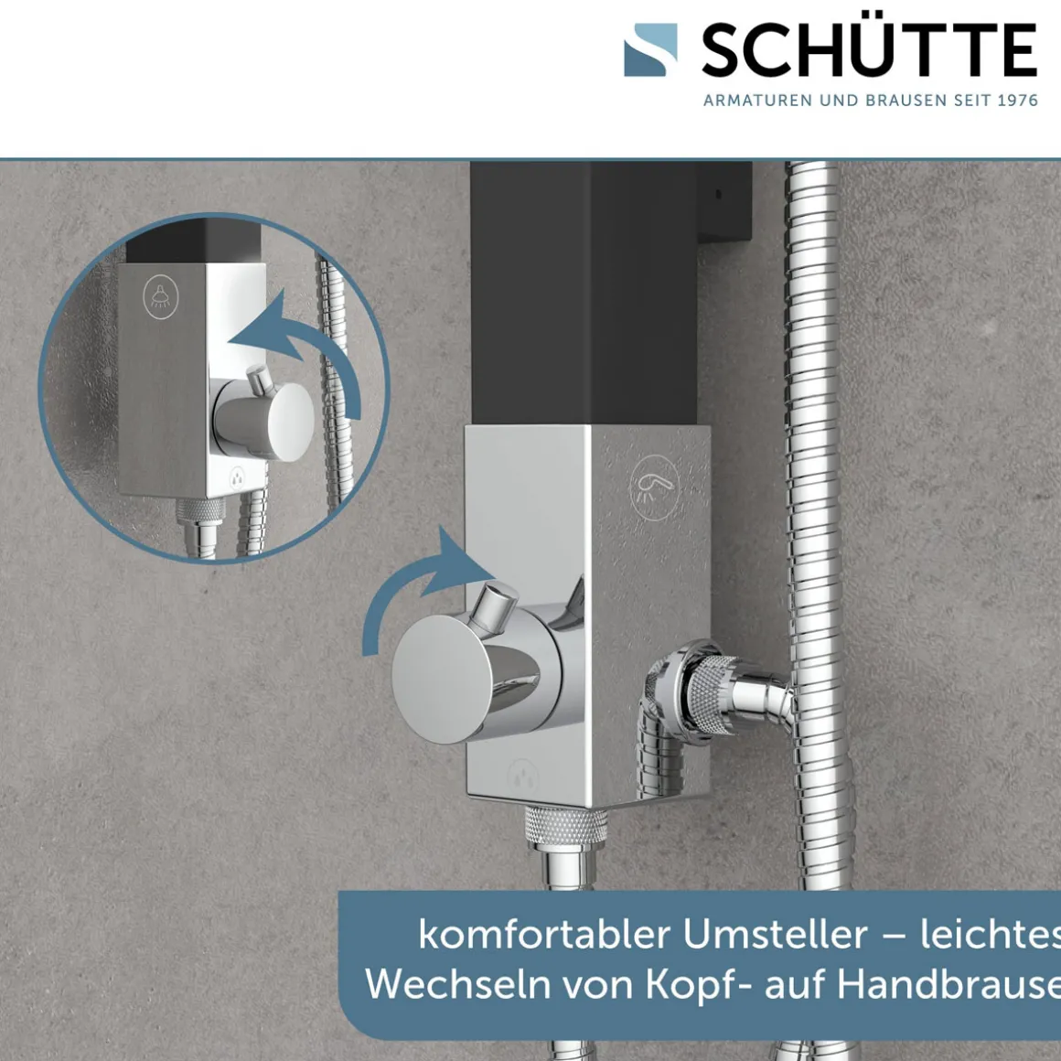 Schütte Überkopfbrause-Set Madagaskar schwarz