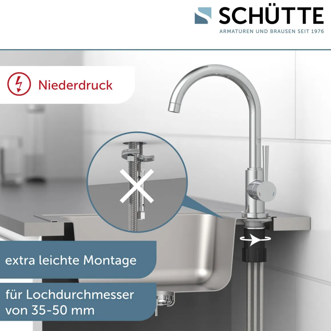 Schütte Küchenarmatur Cornwall Spültischarmatur chrom