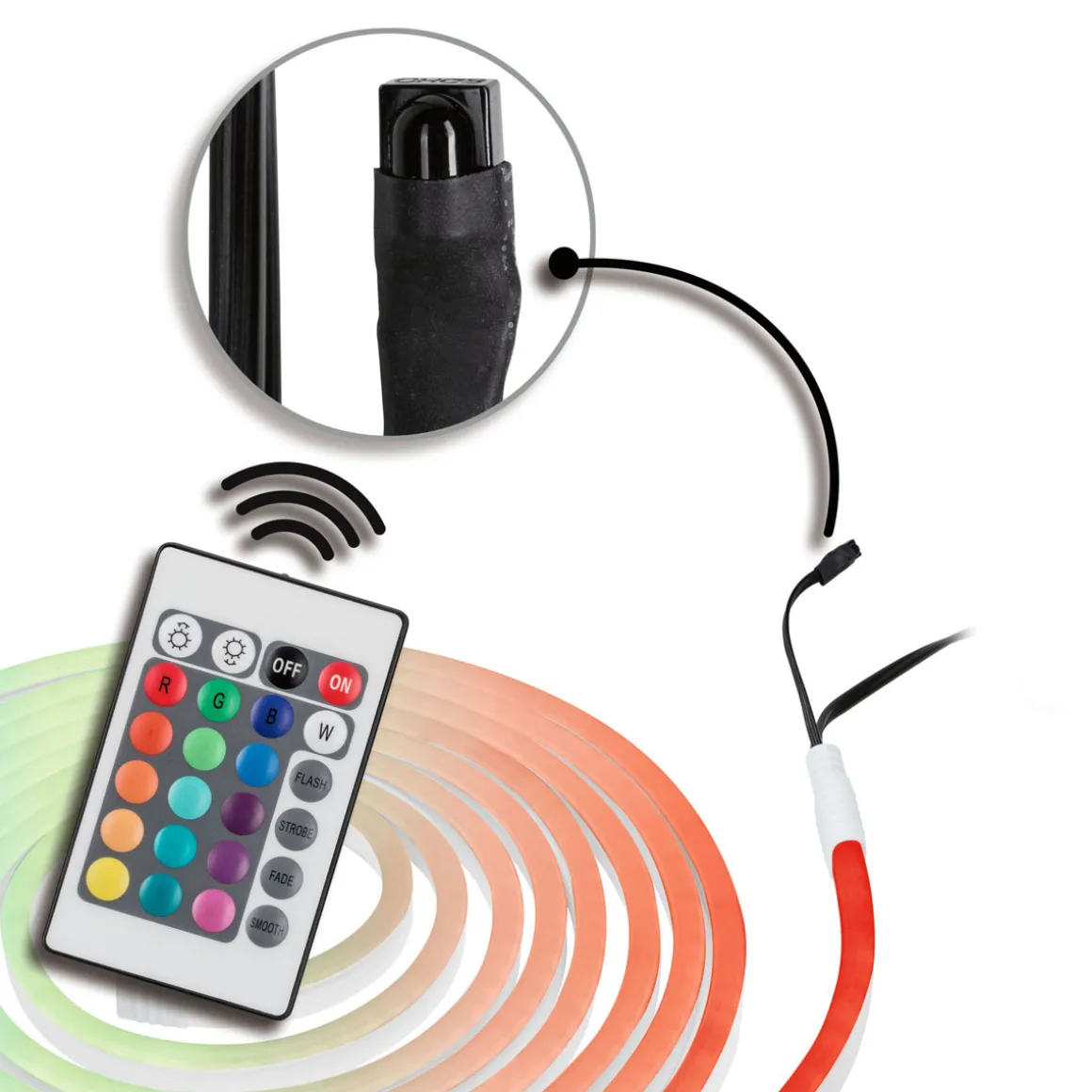 SimpLED Outdoor Stripe Set 3m RGB 19,5W230/24V DC Weiss Kst