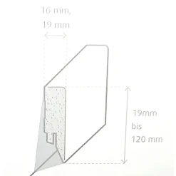 Sockelleiste Topline 7 x 1,9 x 250 cm weiß