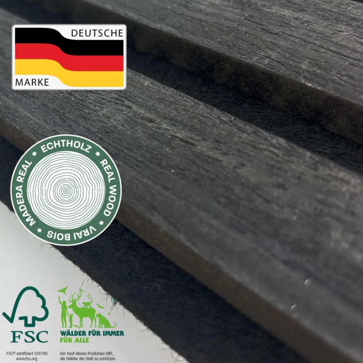 Sonido Elements Akustikpaneel Black oak1200x560x18mm FSC