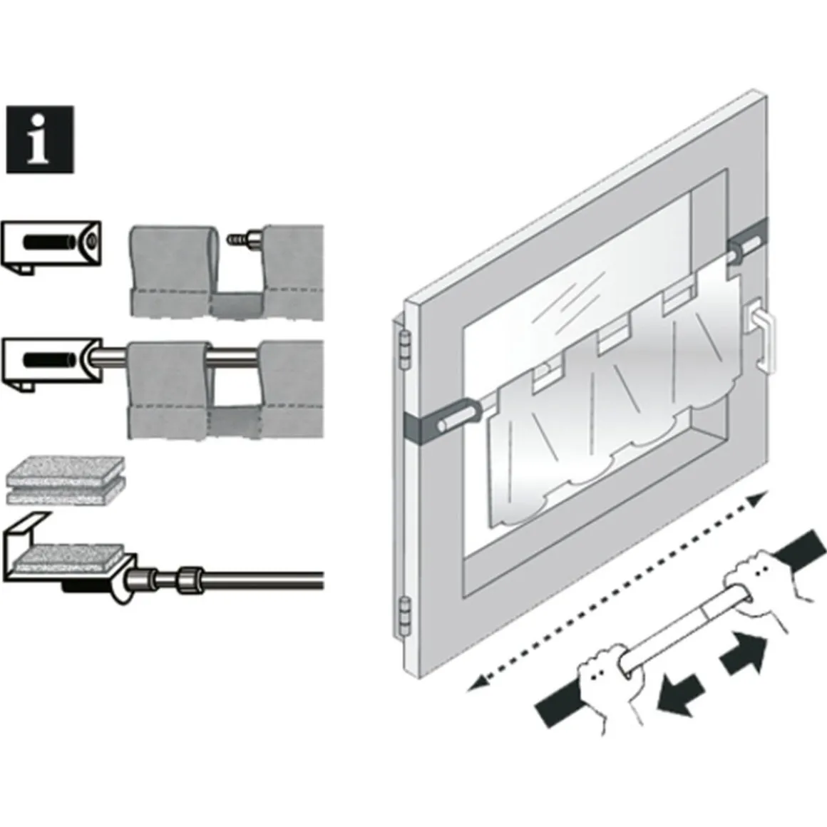 Spannvitrage 9 mm Zylinder 120-160 weiß
