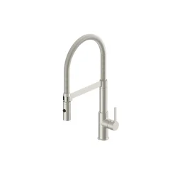 SP-Armatur ALUNA mit Geschirrbrause,schwenkbar, Keramikkar., Edelstahl-Optik