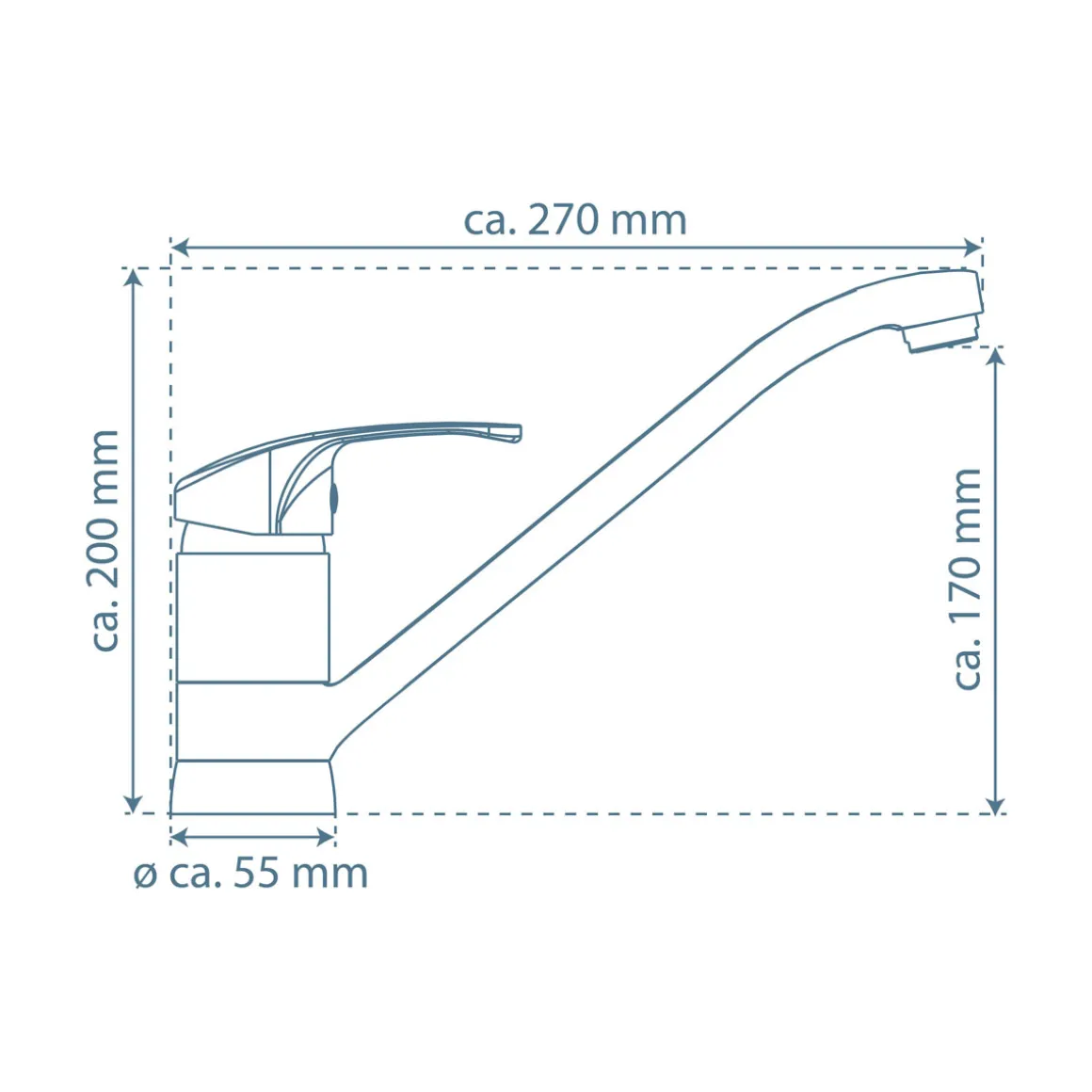 SP-Armatur Grande chrom 360Gr. schwenkb.offener Bedienhebel inkl. Befestigung