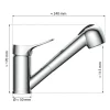 SP-Armatur Verona chrom mit Geschirr-Brause 2S Kartusche mit keram.Dichtungen