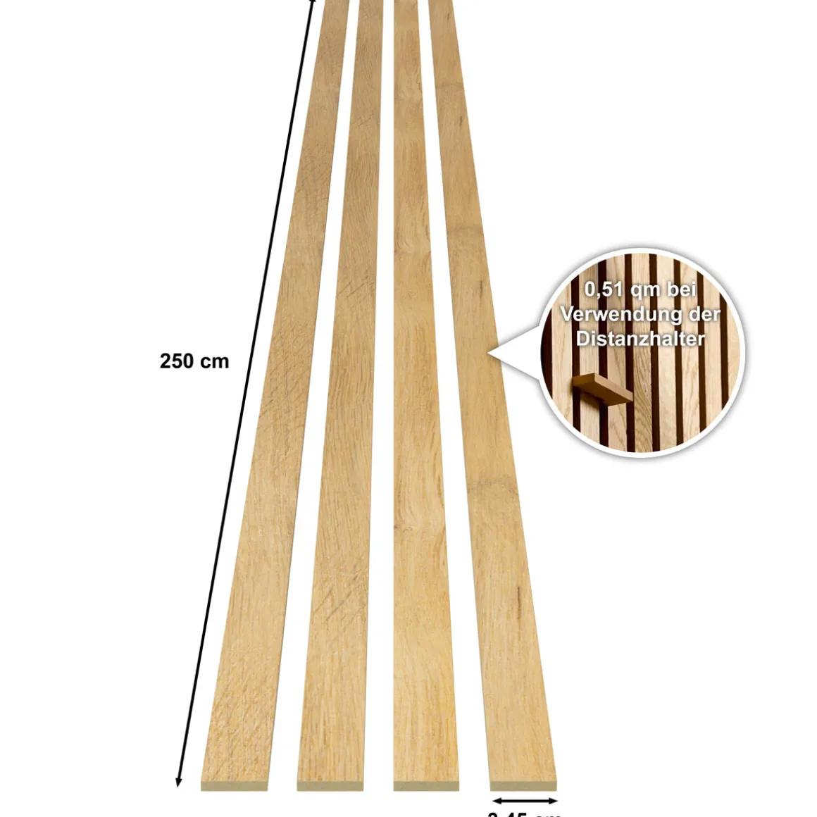 SPECHT Classic Akustik Stix Eiche Natur2500x51x9mm 4er Pack