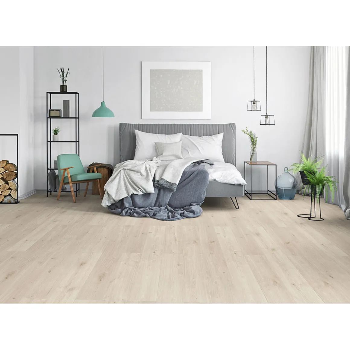 Specht Landhausdiele Deluxe AQUA Eiche weiß 128,5 x 19,2 cm