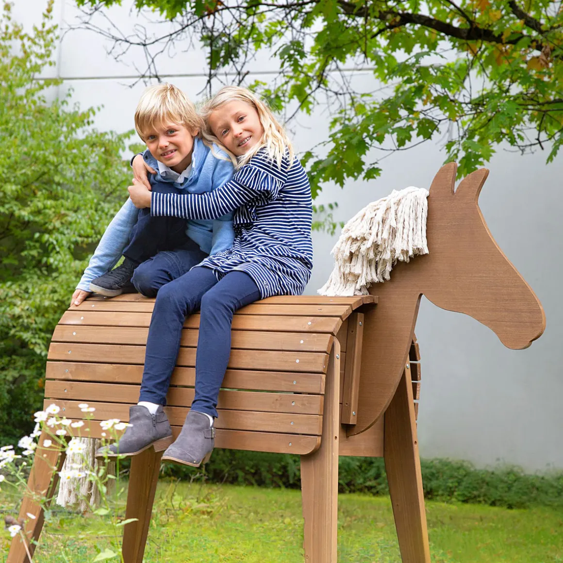 Spielpferd teak 64 x 123 x 151 cm